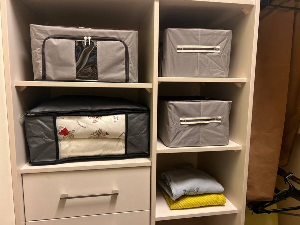 Кофр складной на молнии с металлическим каркасом для хранения вещей, детских игрушек, постельного белья 39х30х20 см., р-р S 22 литра / Тканевый складной органайзер с ручками